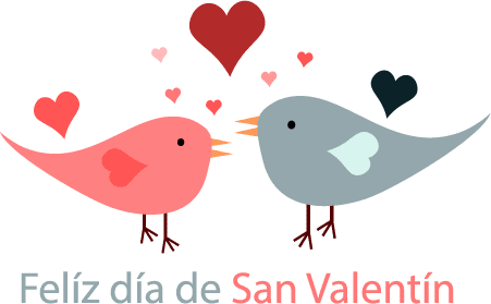 Amor entre pajaritos en San Valentín - Vector