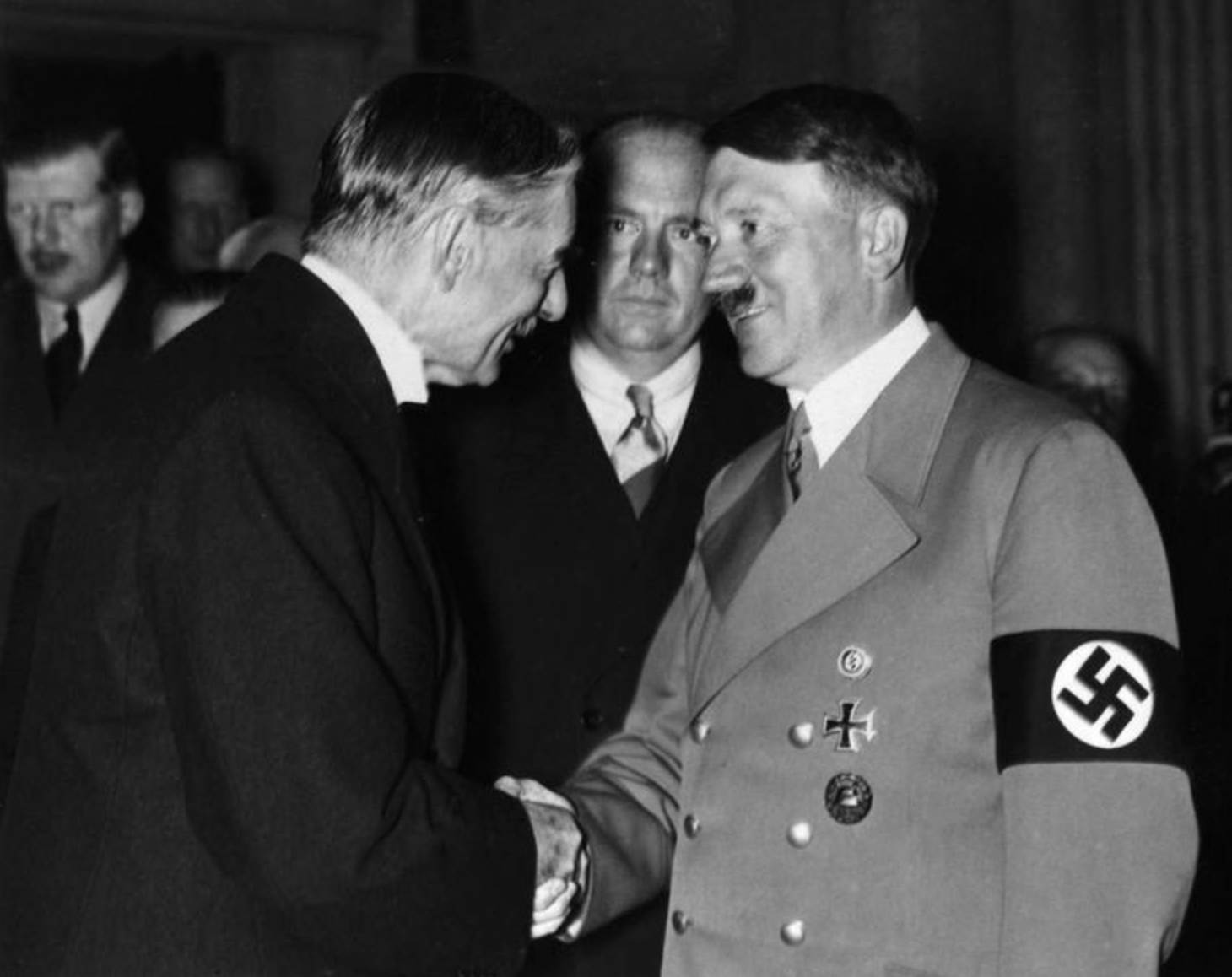 Image result for Chamberlain and Hitler shaking hands