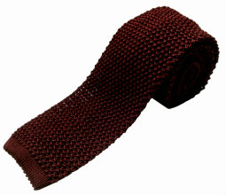 Nick Bronson Plain Knitted Tie - Colour Grenat