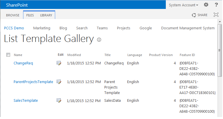 sharepoint 2013 create list from template
