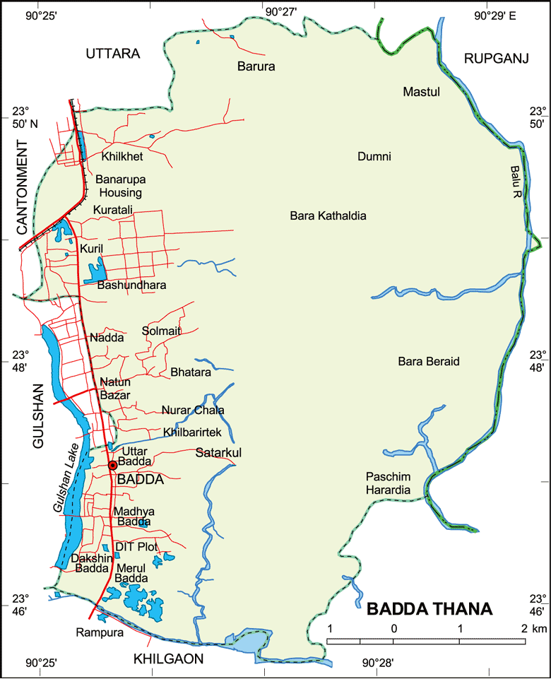 Maps of Bangladesh Badda Thana