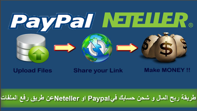 طريقة ربح المال و شحن حسابك في Neteller او Paypal عن طريق رفع الملفات