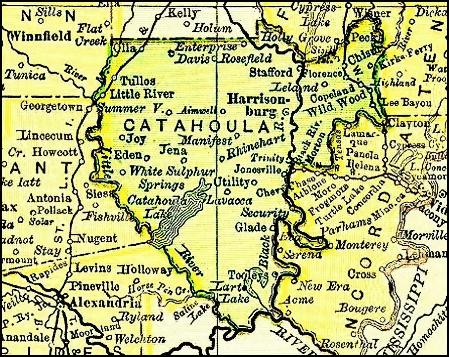 Roots From The Bayou Catahoula Parish Map 1895