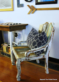 reclaimed wood, DIY, old chair, farmhouse chic, salvaged, upholstery, barnwood, https://goo.gl/FtTkry