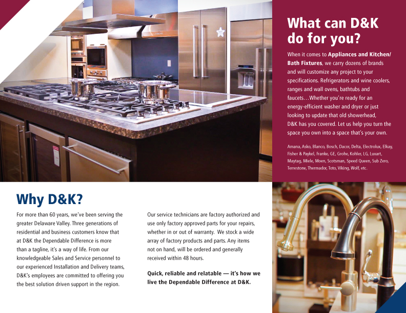 J. M. Fox Associates Newtown, PA New Trifold Brochure for D&K