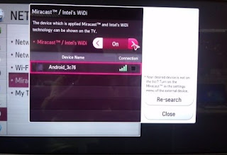 Miracast Miracast menu