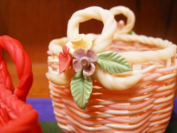 porcelana fria souvenirs tejido canastas