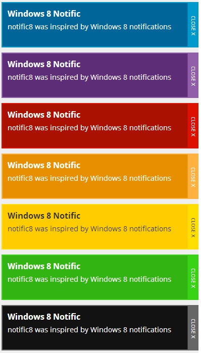 Window 8 style notification