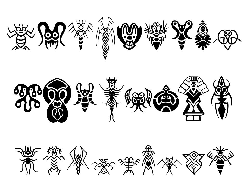 Abstract Alien Symbols.