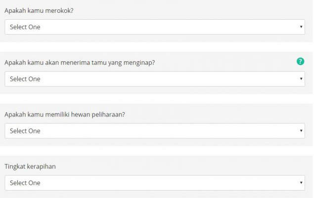 Fitur kriteria roommate Fitur kriteria roommate