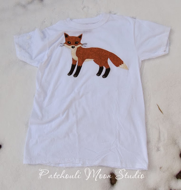 Patchouli Moon Studio~Fox applique on tee-shirt