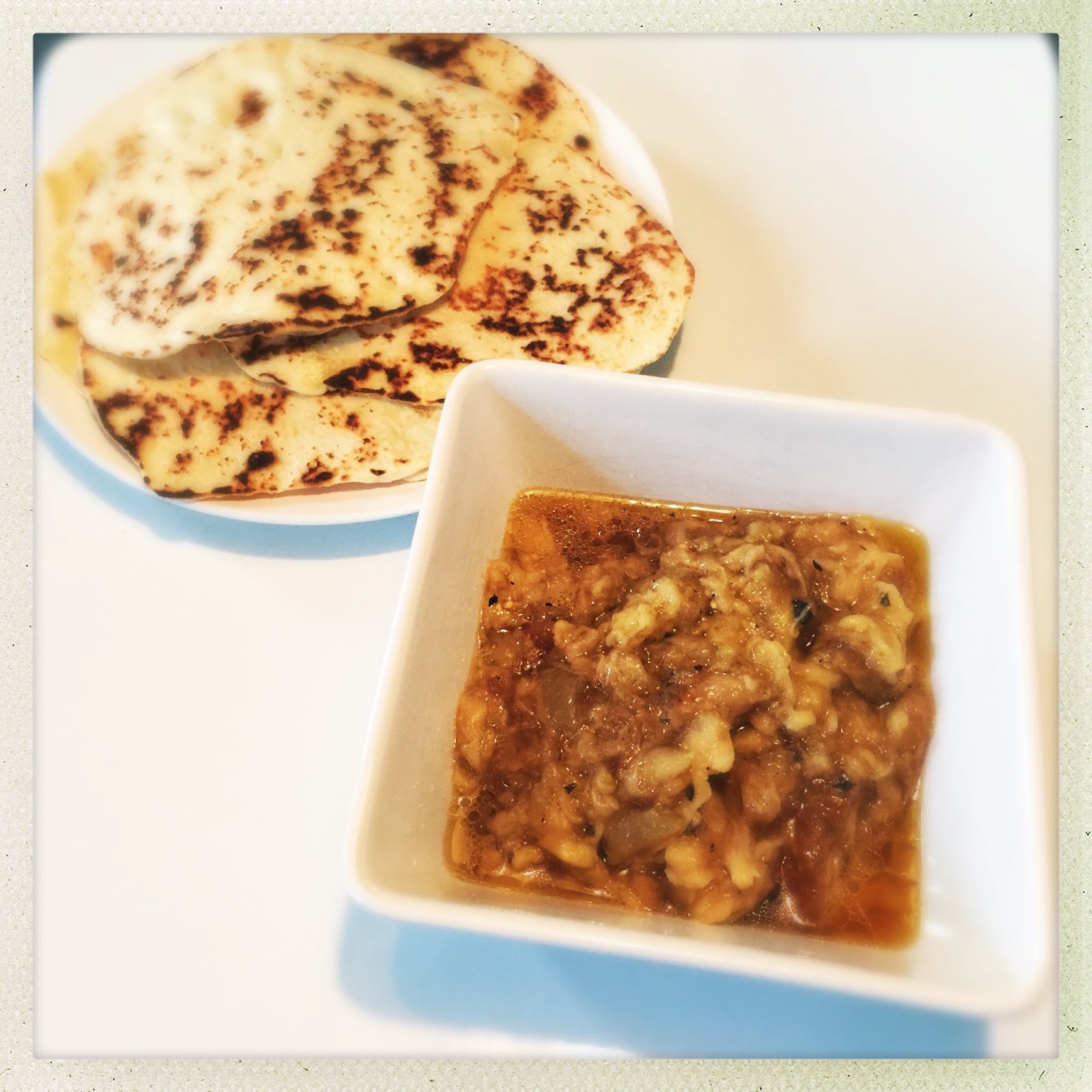 SOUNDING MY BARBARIC GULP! Roasted Eggplant with Grilled Flatbread