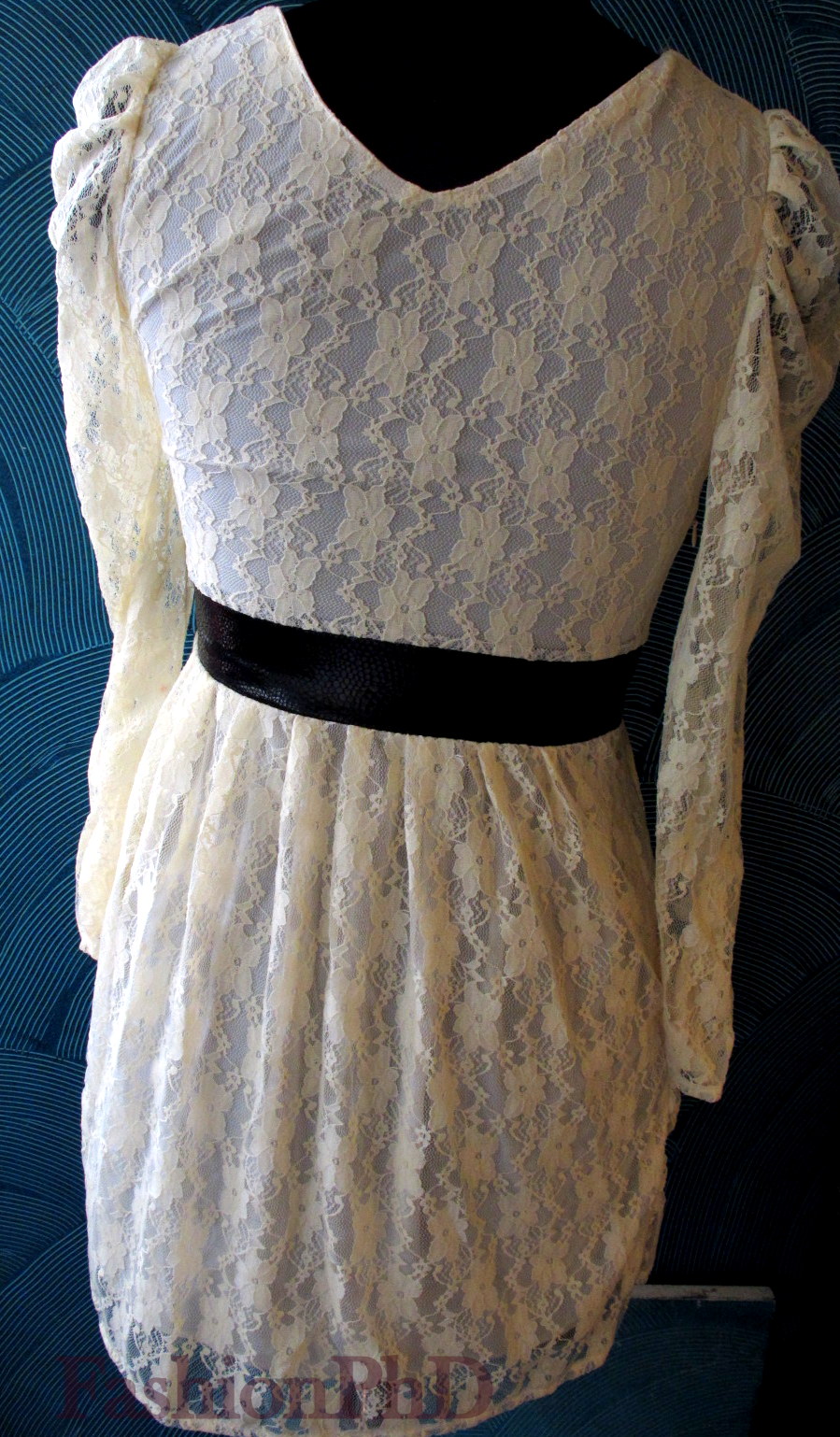 The Classy and Fabulous Shop White Lace Dress With Black Belt