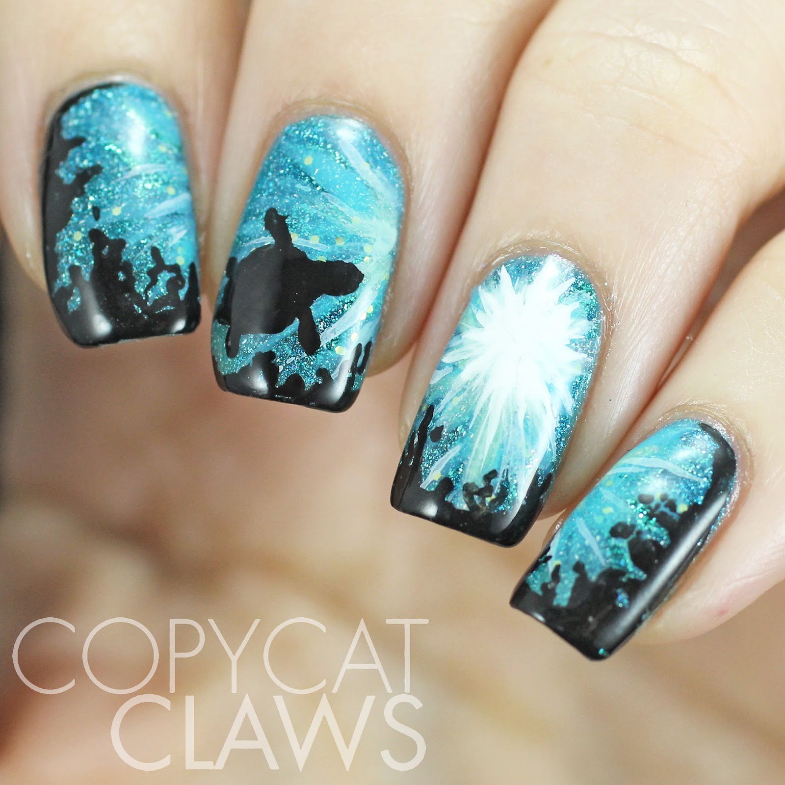 Copycat Claws The Digit Al Dozen Does Nature Day 1 Sea Turtle Nail Art Then I Thought Hey Why Not Try To Put This On My Nails So Did