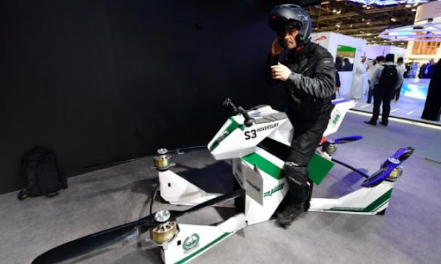 Dubai police unveil flying motorbike-drone hybrid