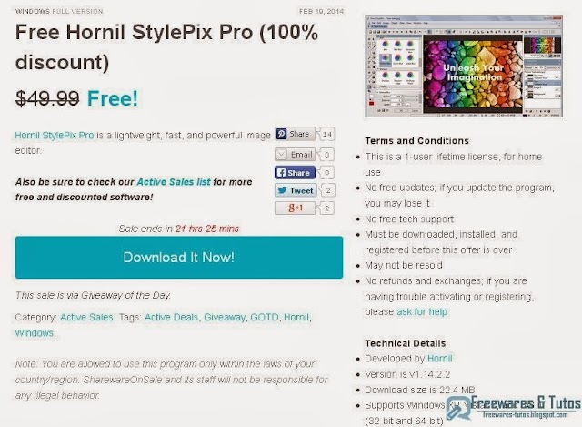 Offre promotionnelle : Hornil StylePix Pro gratuit pendant 24 heures !