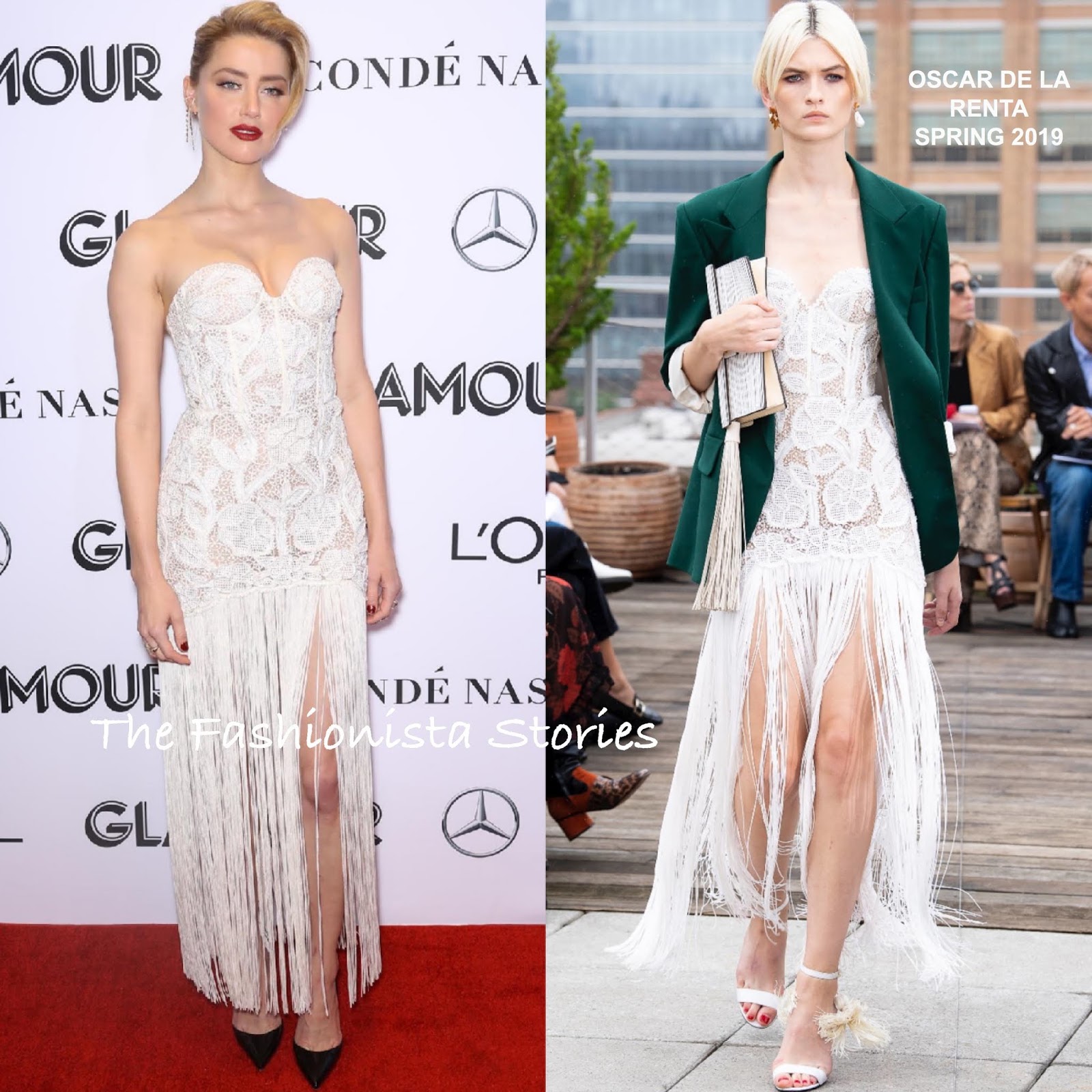 Amber Heard in Oscar de la Renta at the 2018 Glamour Women of the Year ...