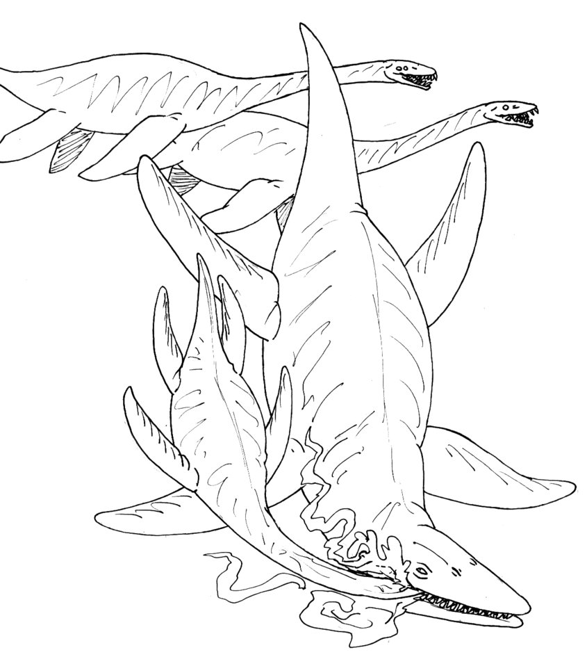 Coloring Liopleurodon Sea Prehistoric Template Sketch Coloring Page