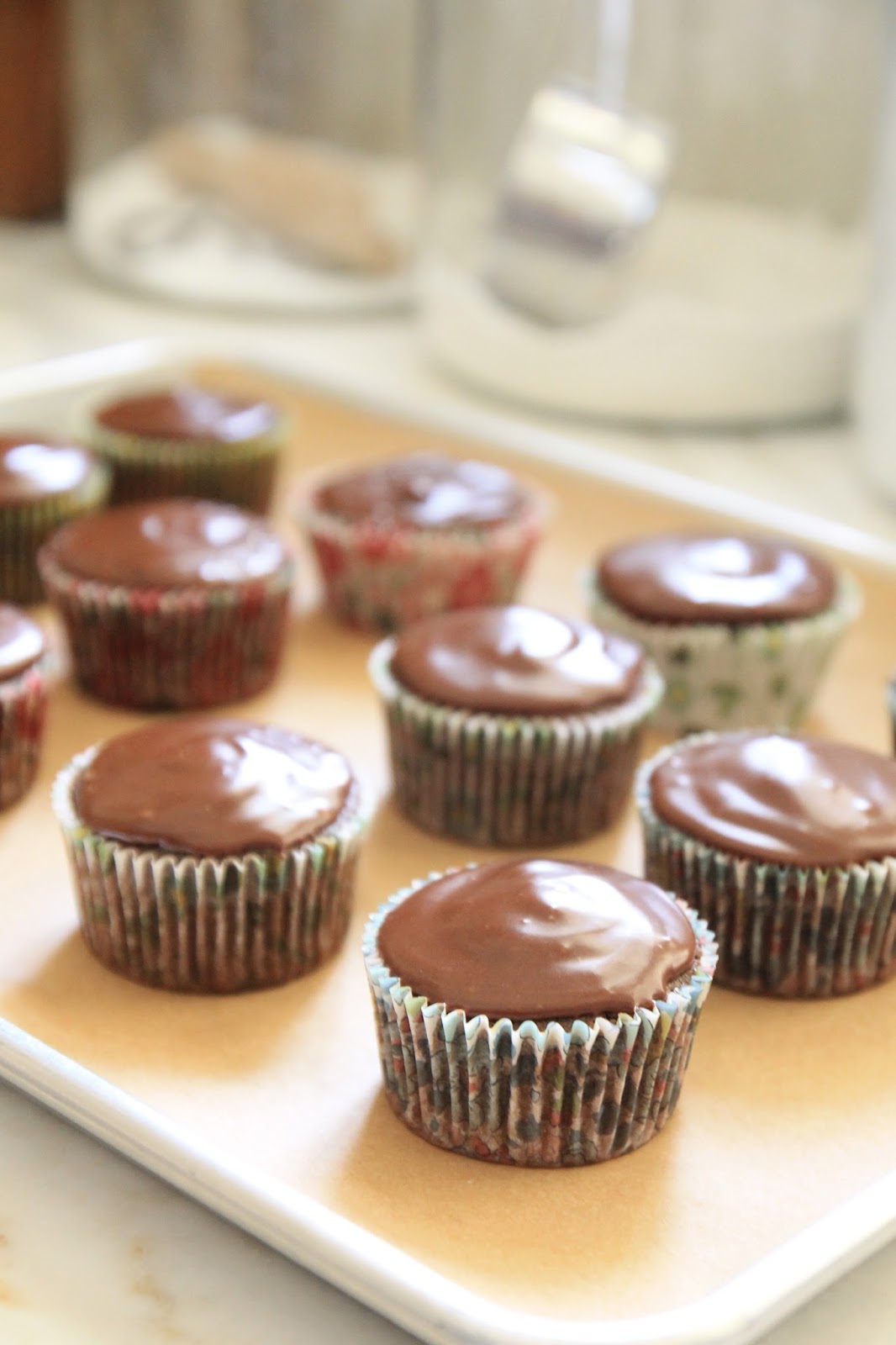 Jenny Steffens Hobick "love" Script Chocolate Glazed Cupcakes