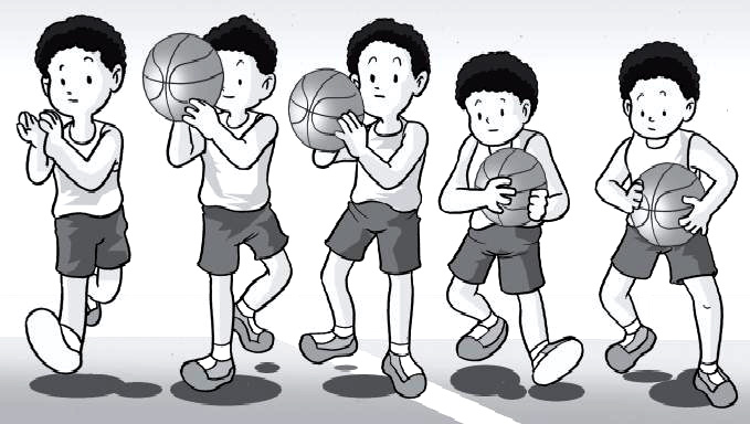 Jelaskan cara melakukan gerak melangkah dan menggiring bola dalam permainan bola basket