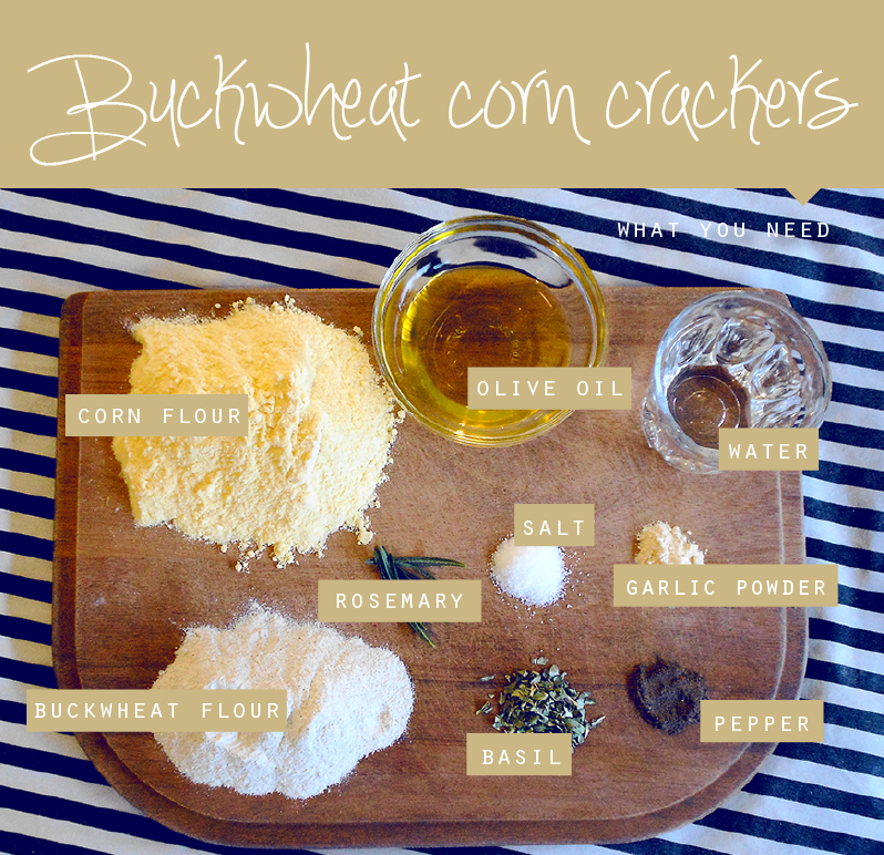 Buckwheat corn crackers