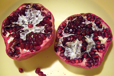Pomegranate cut in Half
