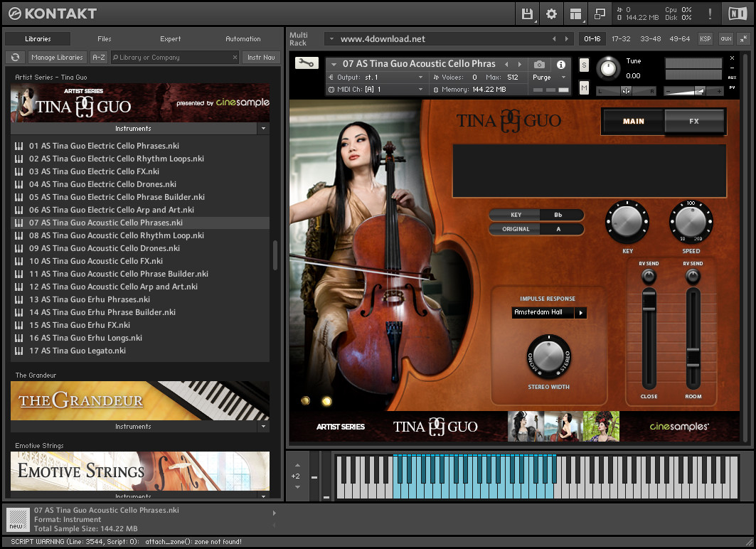 Cinesamples Tina Guo Acoustic Cello Legato KONTAKT Cinesamples Tina Guo Acoustic Cello Legato KONTAKT