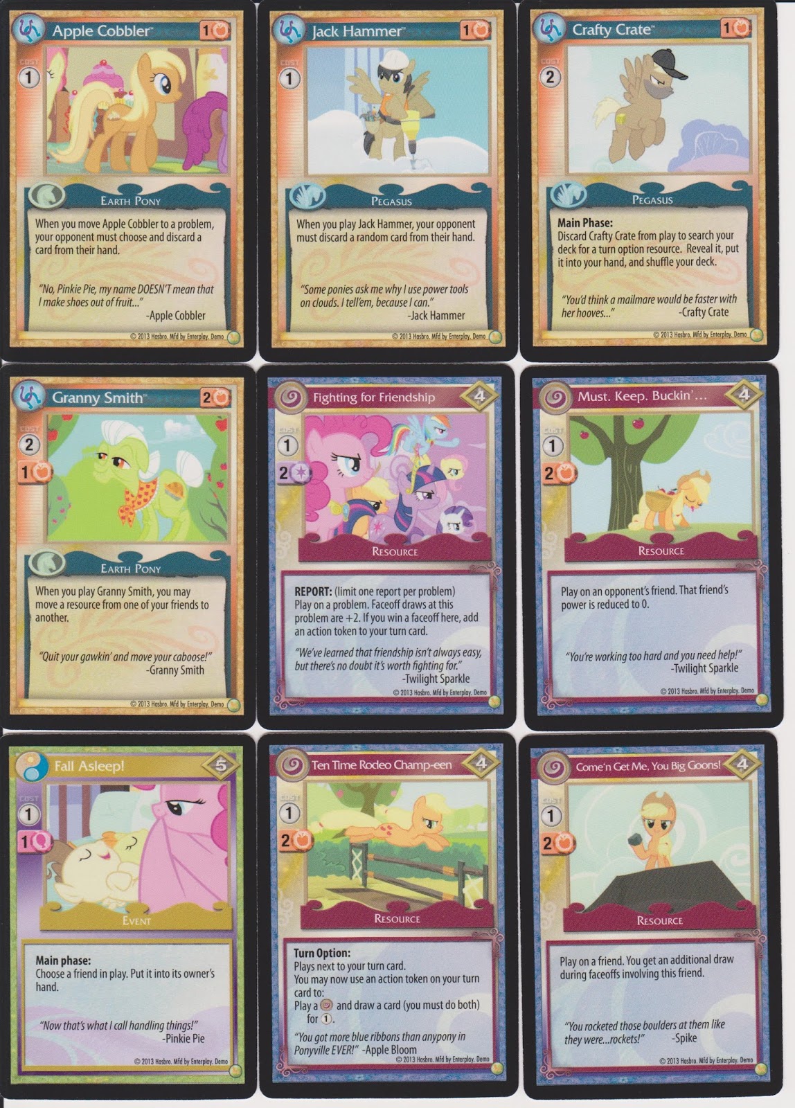 Equestria Daily MLP Stuff! All Cards from the MLP CCG Test Event at
