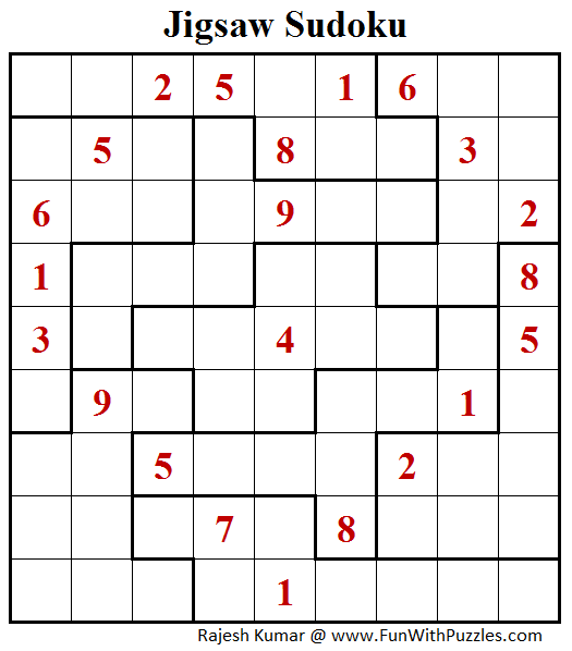 Jigsaw Sudoku  (Daily Sudoku League #187)