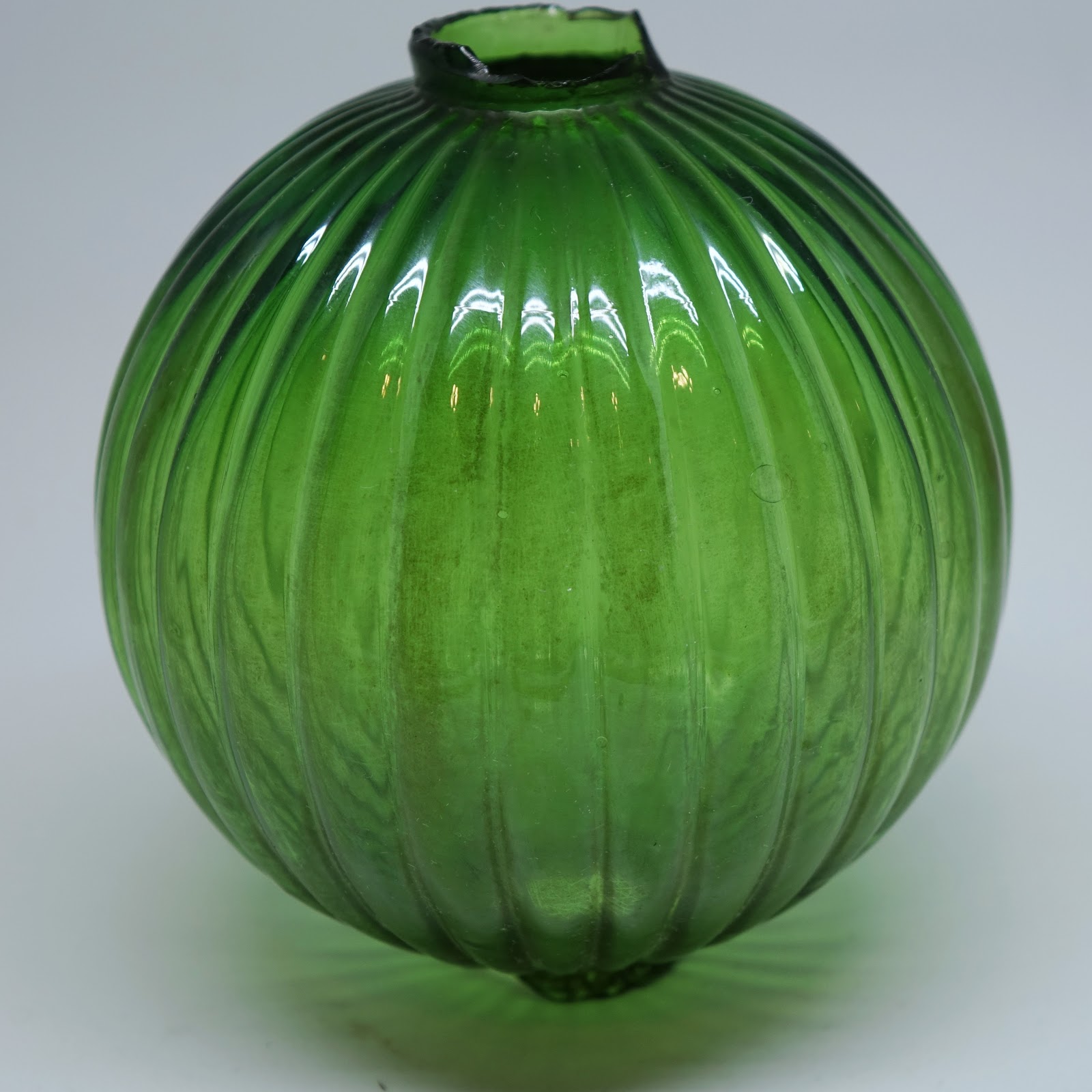 Rare Vintage Ribbed Green Glass Lightning Rod Ball eBay