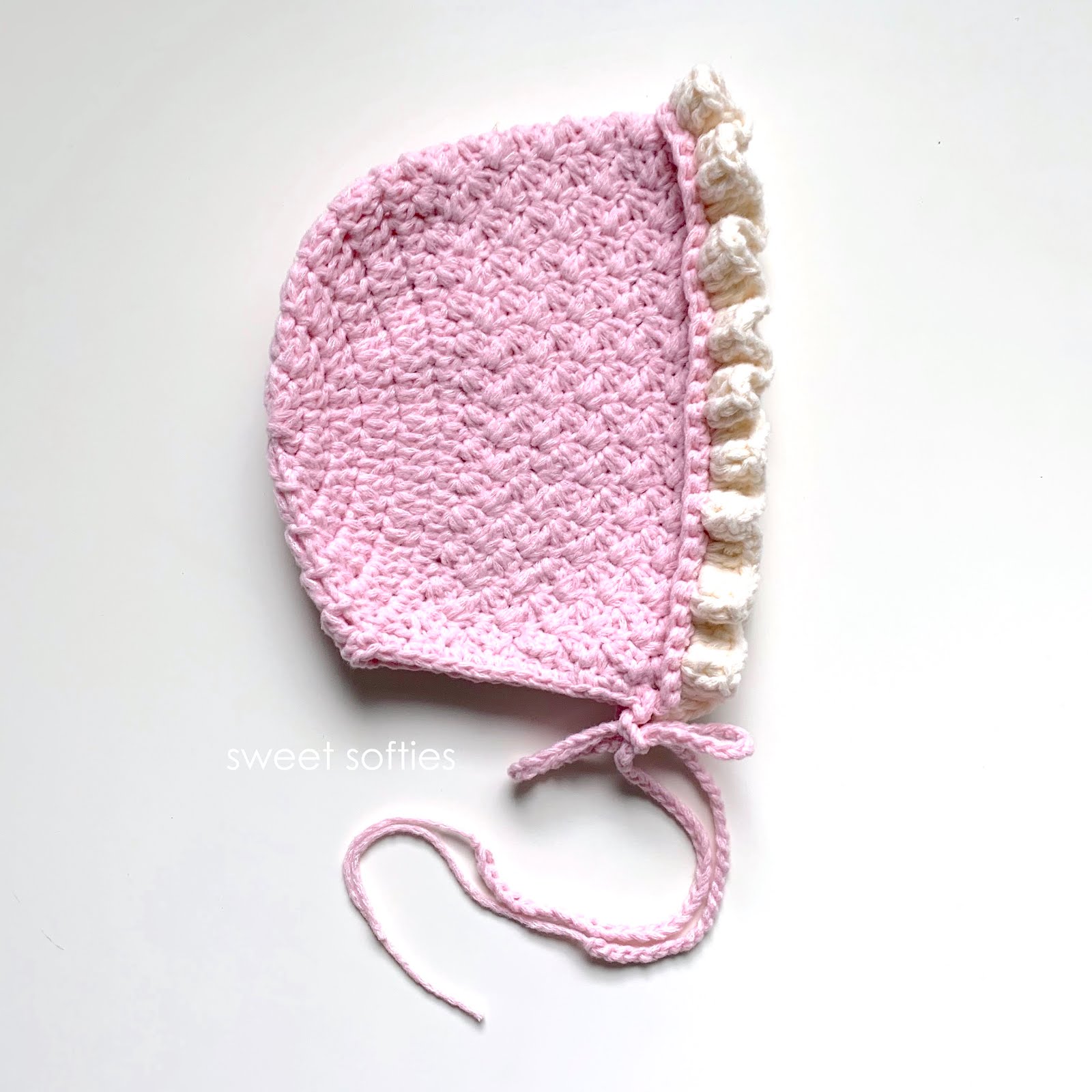 Children\u2019 hat; just darling! Antique lace baby\u2019s bonnet; unisex boy or girls; hand crocheted lace with blue ribbon