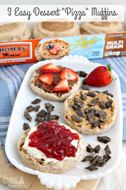 With 3 different topping combinations to choose from, these Easy Dessert "Pizza" Muffins are the perfect no-bake treat for summertime.