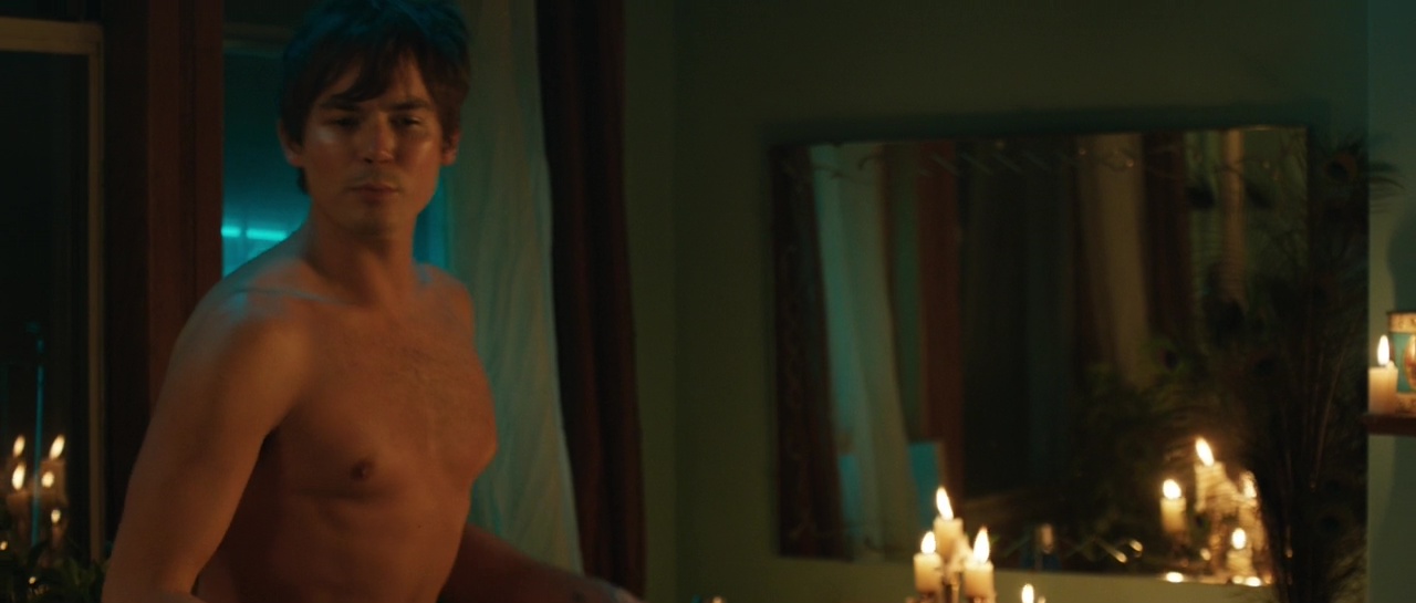 Tyler Blackburn and Cheyenne Jackson nude in Hello Again.