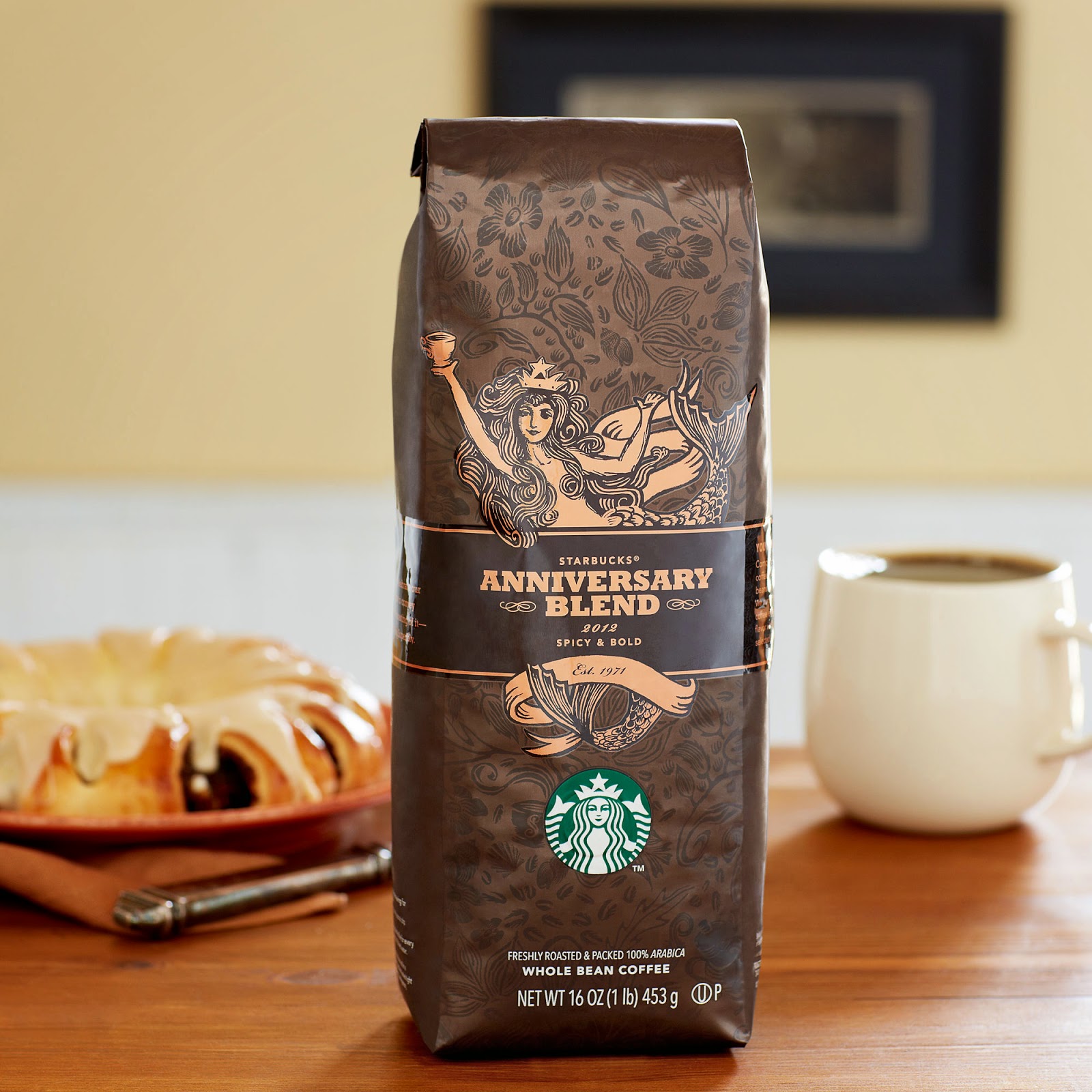 Coffee and Starbucks Anniversary Blend