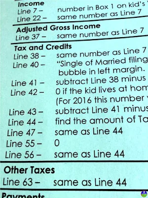 Scaffolded Math and Science: 1040 Income Tax Cheat Sheet