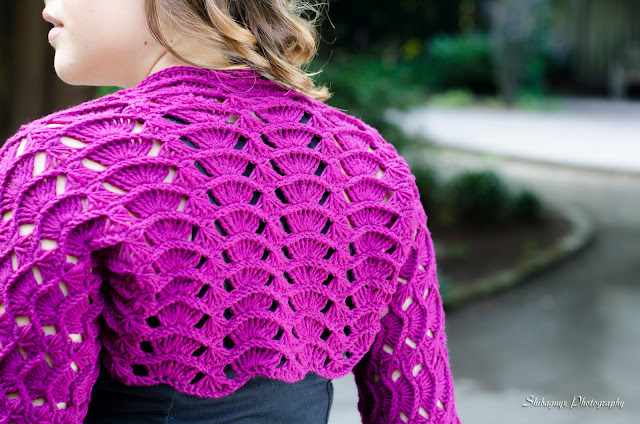 crochet geometry sleeve shrug