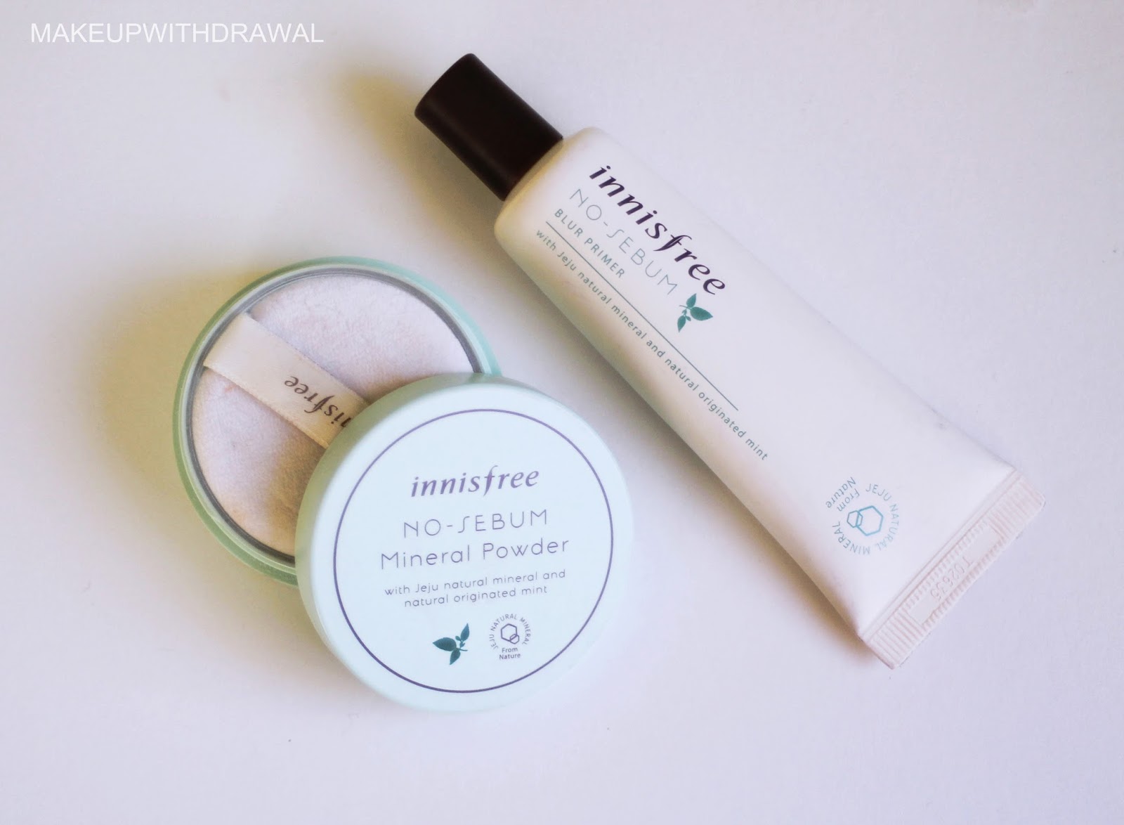 Review [innisfree] NoSebum Mineral Powder and Blur Primer Makeup