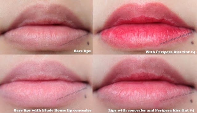Peripera Kiss Tint #4 lip swatches