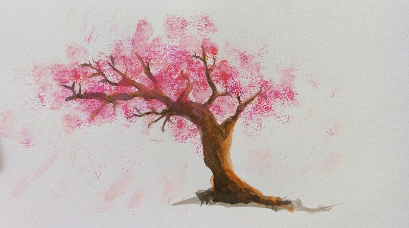 Cara mewarnai pohon dengan watercolor - MAYAGAMI