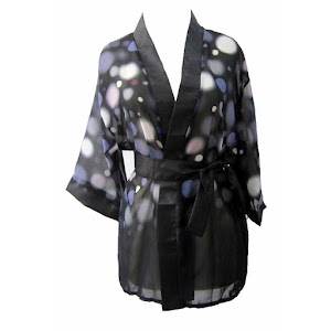 Ruby Lingerie Kimono Sexy Gradient Transparent Black