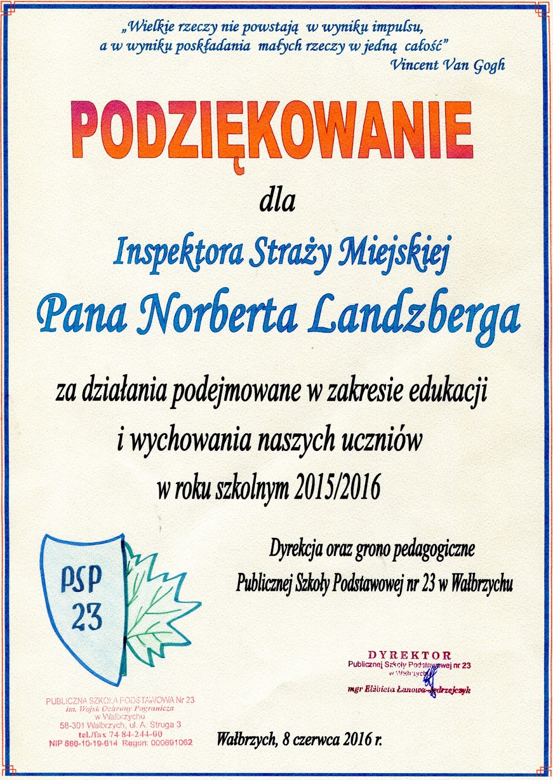 Podziękowanie Za Współpracę Po Angielsku Patrol Szkolny Straż Miejska Wałbrzych : Podziękowania za współpracę