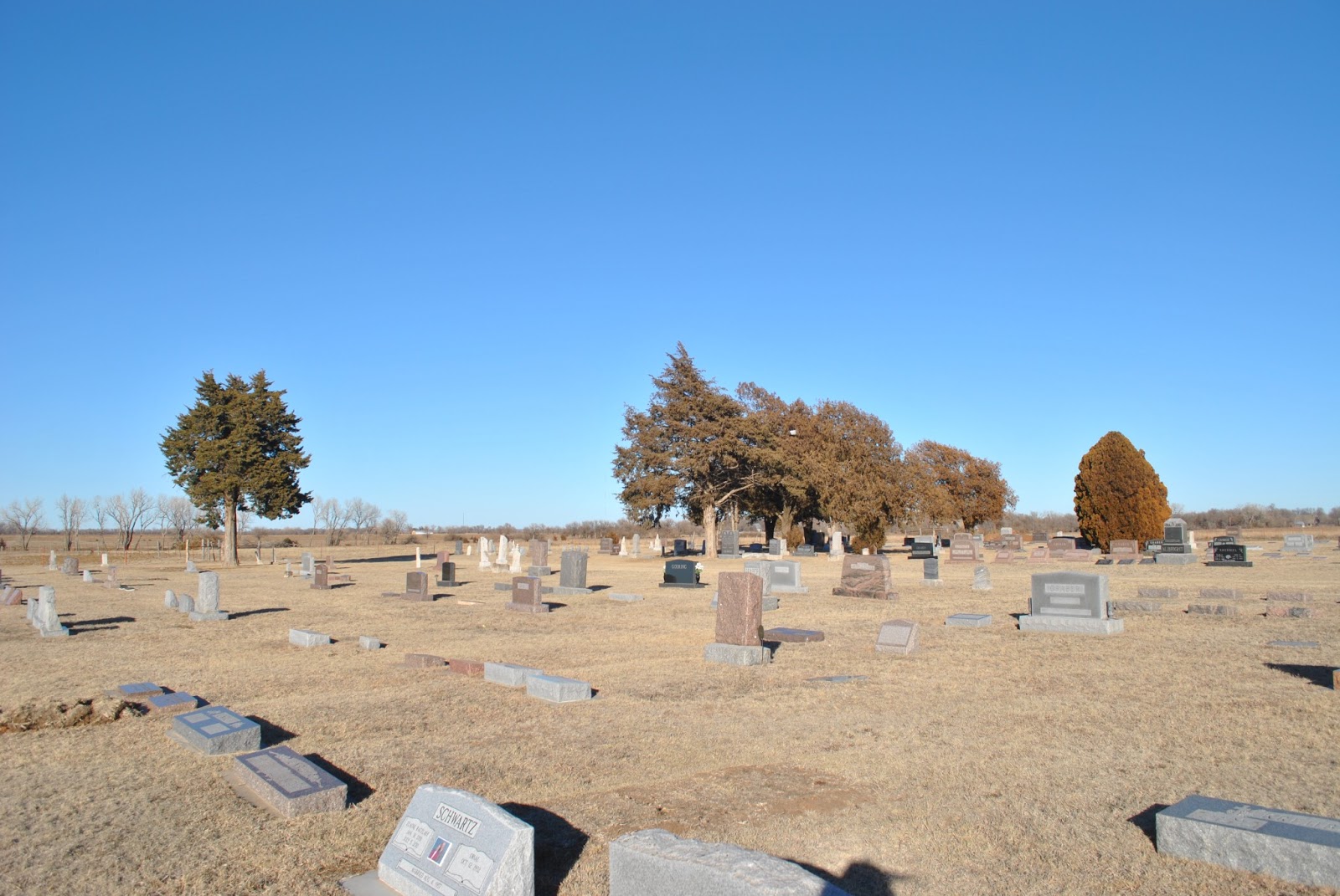 the Grabers Cemetery at 1st Mennonite in Pretty Prairie