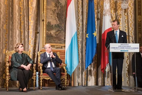Grand Duke Henri, Grand Duchess Maria Teresa and Princess Alexandra visited Paris City Hall and met with Mayor of Paris Anne Hidalgo