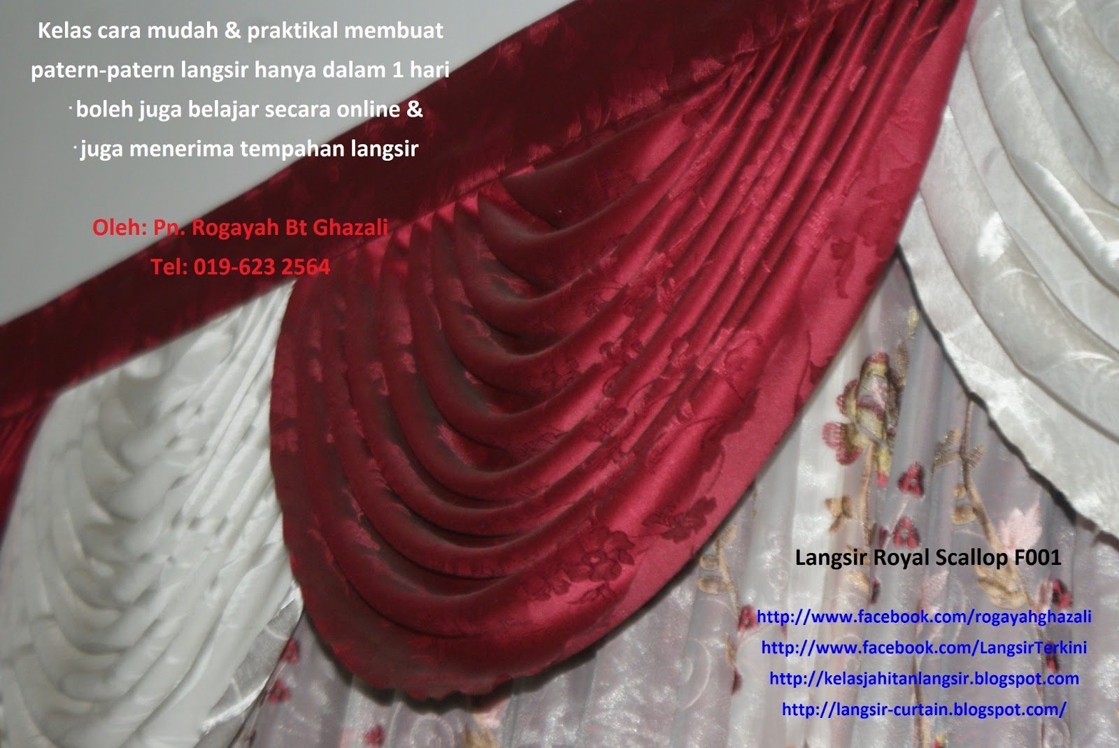 cara membuat langsir royal scallop