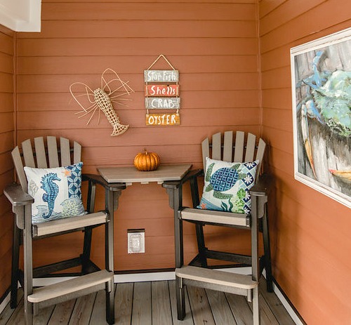 Orange Cottage Porch Decor