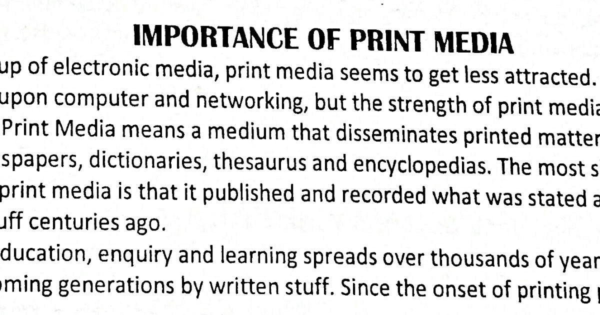 Education Is The Key To Success Essay On Importance Of Print MediaSSC