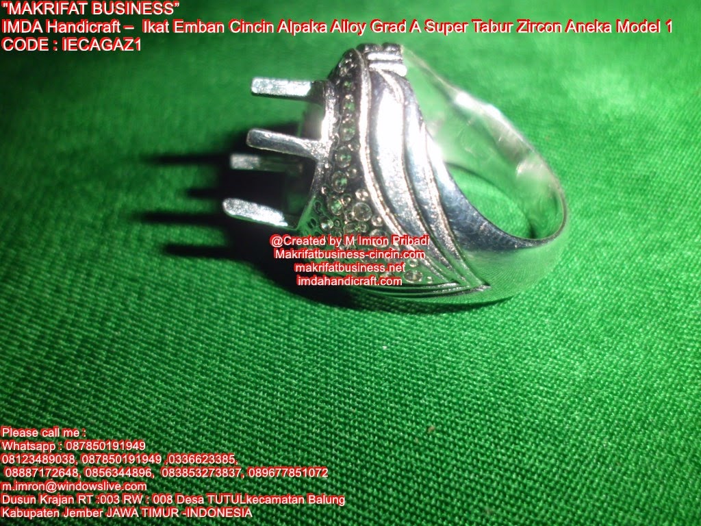 戒指 حلقة jièzhǐ  Ring : Ikat Emban Cincin Perak Alpaka Alloy Grad A Super Warna Rodium Motif Zircon Aneka Model 1