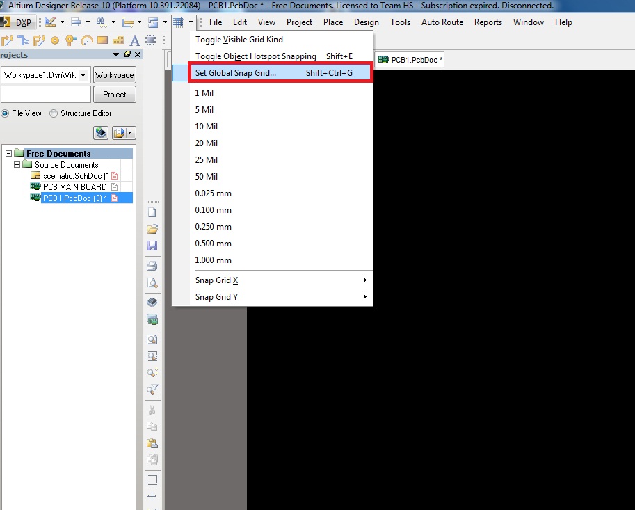 Belajar Altium Designer Part1 MenSetting Trace, Lebar Board dan Grid