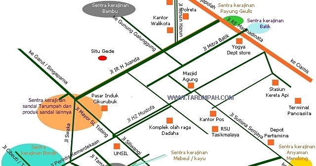 Tarumpah com Peta Lokasi Pengrajin Kota Tasikmalaya  
