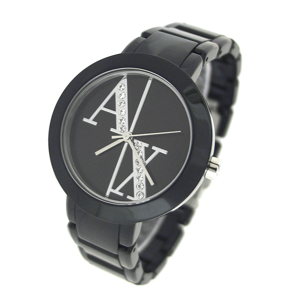 My loss is your gain!: Armani Exchange Women's Black Plastic Strap ...